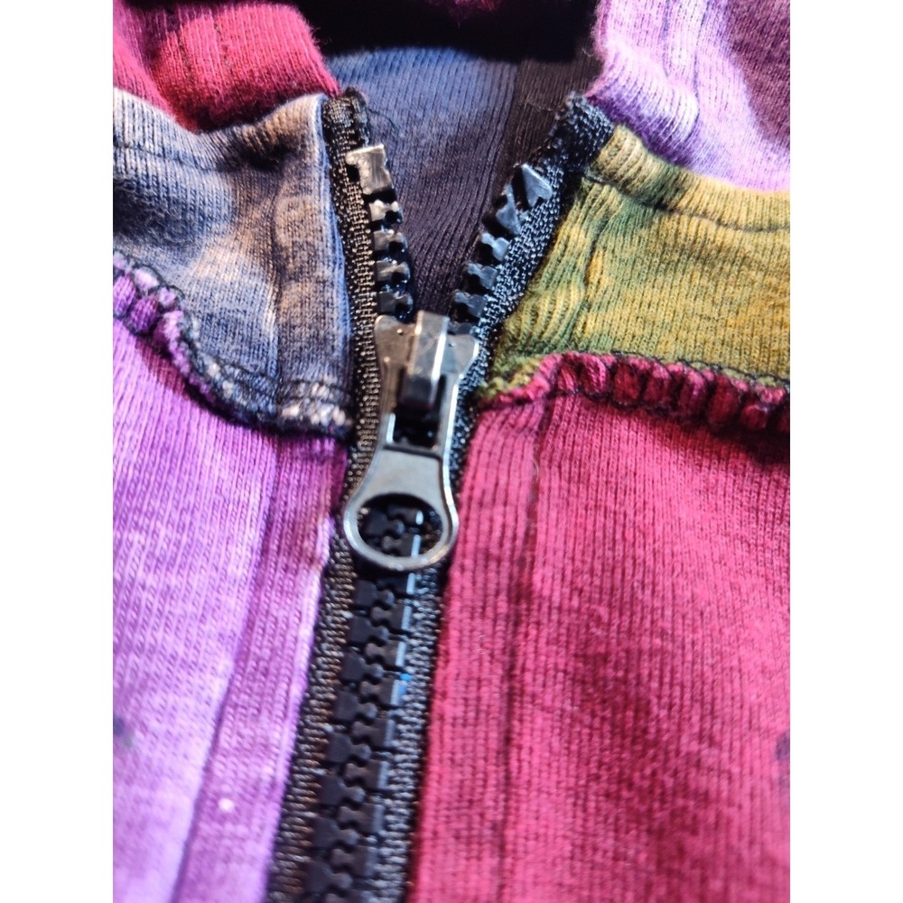 Greater Good Women's Boho Chic Patchwork Hippie Full Zip Hoodie Size XL 1391 - Picture 4 of 8
